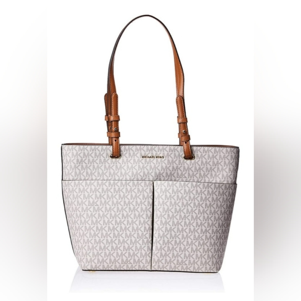 Michael Kors Bedford Pocket Shoulder Tote, Medium, MK Signature